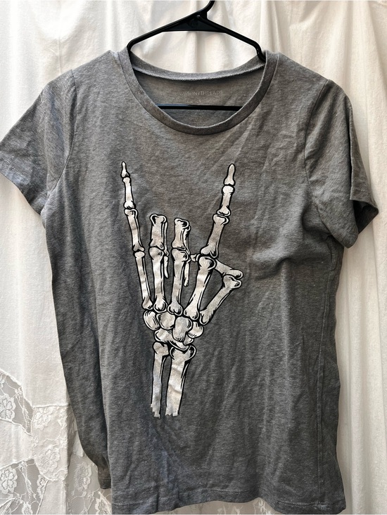 Grayson Threads Tops - Grayson Threads Gray Skeleton Hand Graphic Tee